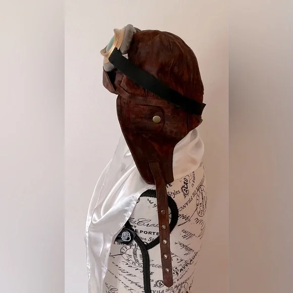 Vintage Aviator Cap with Goggles - Brown - Picture 6 of 8